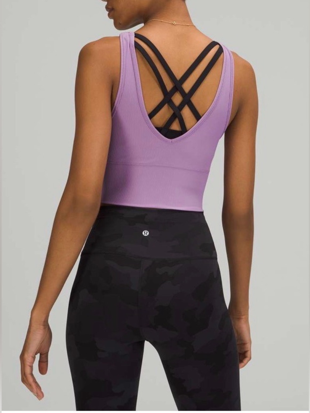NWOT New Lululemon Power Pivot Tank Top *Rib Wisteria Purple - Picture 2 of 7